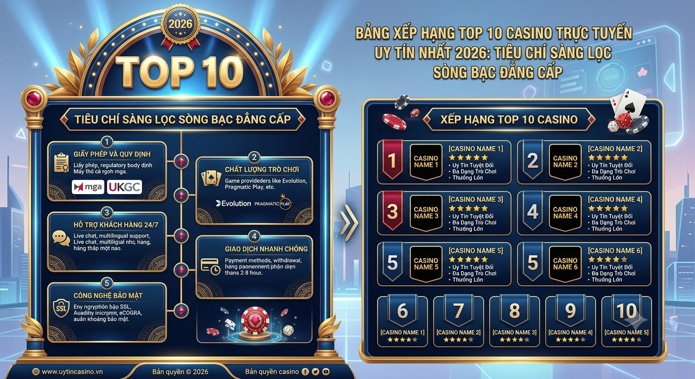 top 10 casino trực tuyến uy tín nhất 2026